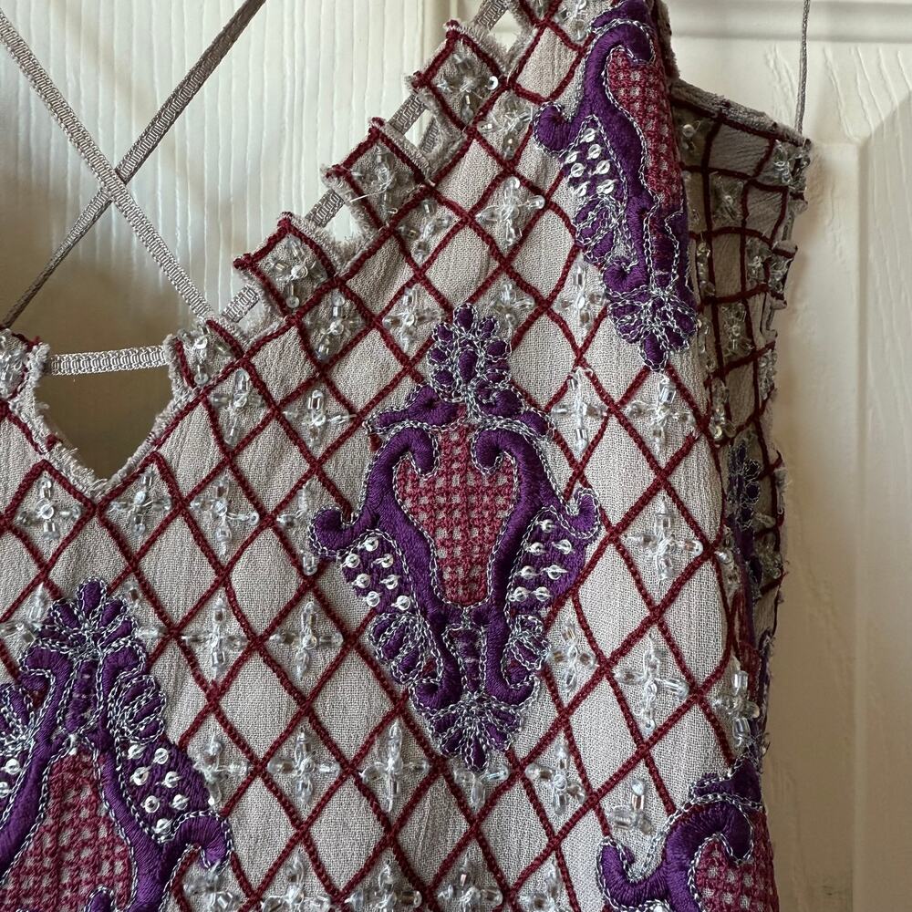 Free People Beaded Maxi Dress in Light Blue and Purple - Picture 6 of 15